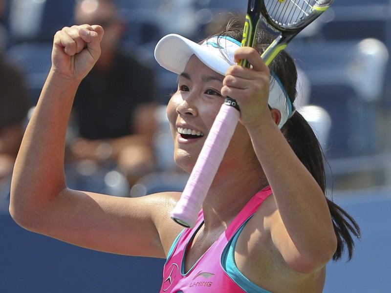 Šuaj Pcheng sa raduje z víťazstva v štvrťfinále US Open