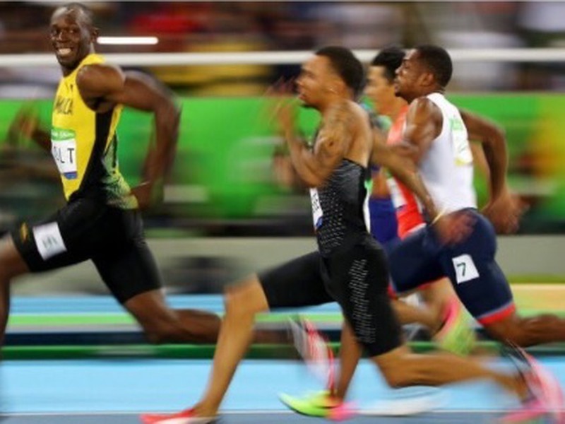 Usain Bolt v úsmevnej momentke