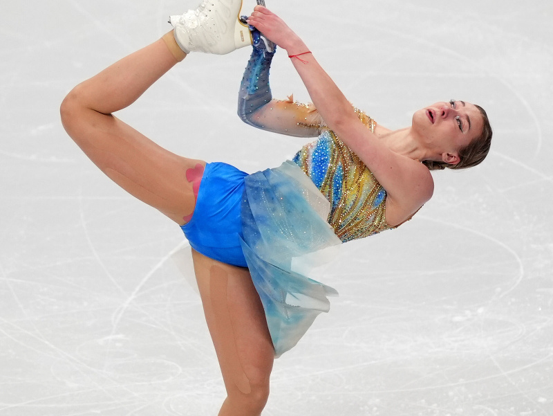 Slovenka Vanesa Šelmeková počas voľnej jazdy žien na majstrovstvách Európy v anglickom Sheffielde v piatok 16. januára 2026. 