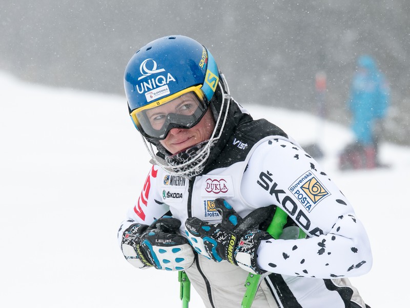 Zjazdová lyžiarka Veronika Velez-Zuzulová počas tréningu slaloma v Jasnej.