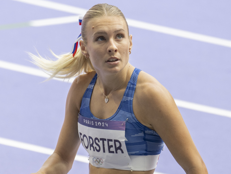 Slovenská šprintérka Viktória Forsterová po rozbehoch na 100 m cez prekážky žien v atletike na XXXIII. letných olympijských hrách v Paríži