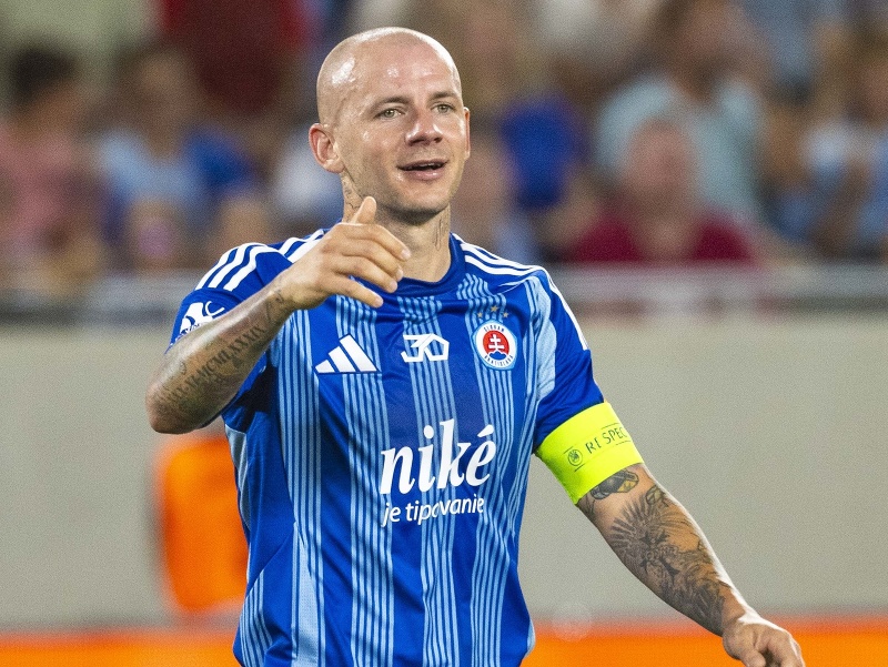 Na snímke Vladimír Weiss ml. (Slovan)