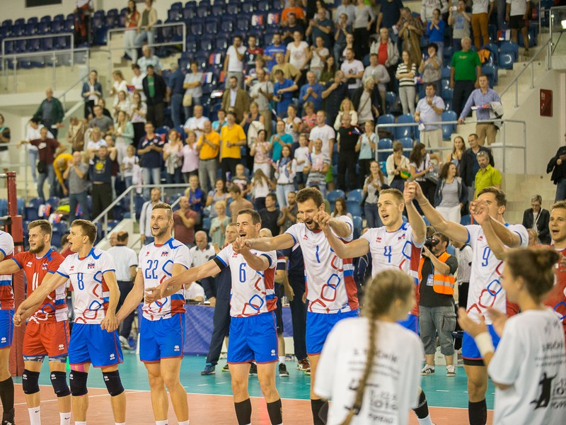 Víťazné oslavy slovenských volejbalistov