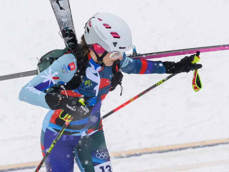 Slovenská reprezentantka v skialpinizme Rebeka Cullyová počas kvalifikácie v šprinte žien na zimných olympijských hrách