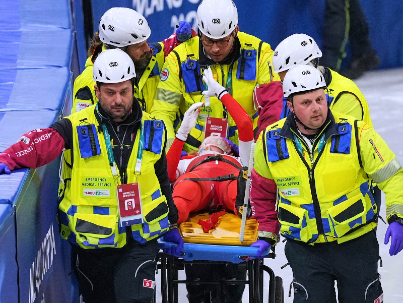 Na snímke poľská reprezentantka v šortreku Kamila Sellierová po incidente