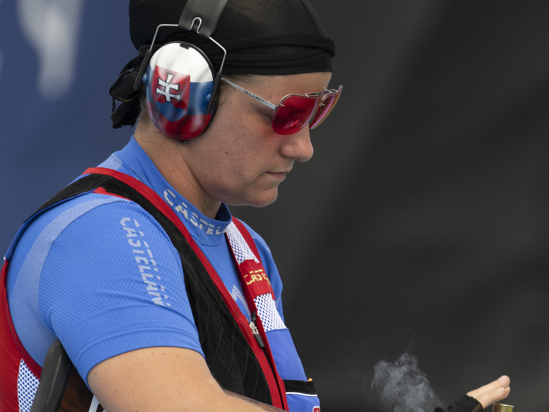 Slovenská reprezentantka v športovej streľbe Zuzana Rehák-Štefečeková počas kvalifikácie trapu na XXXIII. letných olympijských hrách 2024