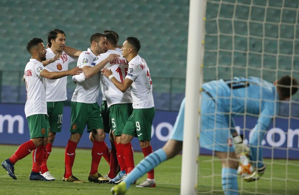 Gólové oslavy futbalistov Bulharska